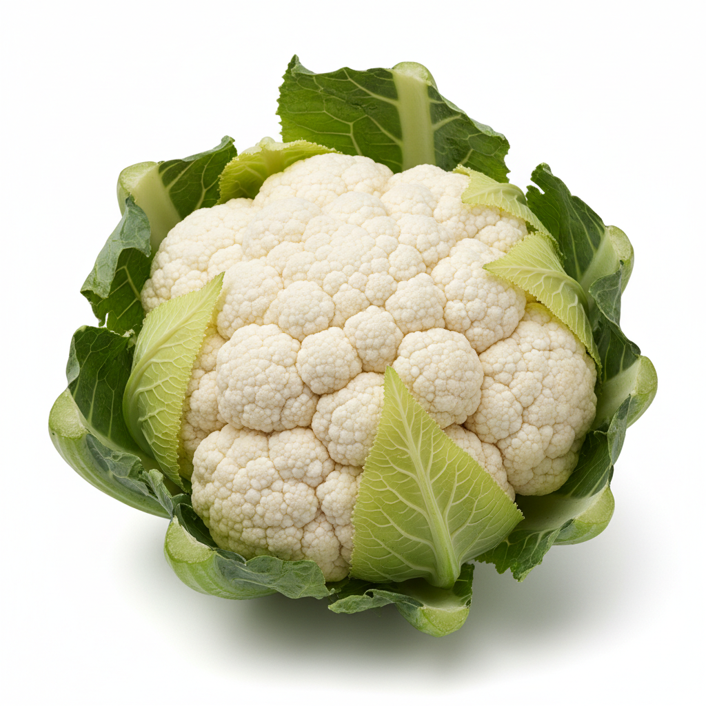 Fresh Cauliflower with White Background