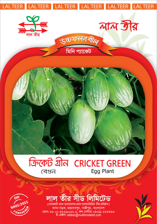 ওপি বেগুন বীজ-ক্রিকেট গ্রীন|লালতীর|Hybrid Egg Plant Cricket Green|Lal Teer