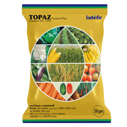 টোপাজ চিলেটেড প্লাস|চিলেটেড জিংক ১০%+এমাইনো এসিড|পিইজিআর|ইনতেফা|Topaz Chelated Plus|Intefa|PGR